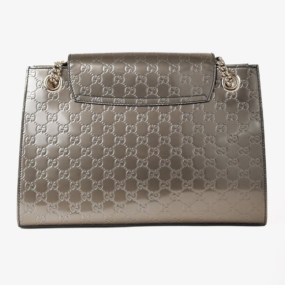 Gucci Shine Guccissima Large Emily Chain Shoulder Bag in Metallic Leather - Picture 4 of 11